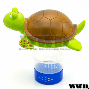 WWD Pool Premium Animal Floating Pool Chlorine Dispenser for Chemical Tablets Fits 3" Tabs Bromine Holder (Turtle)